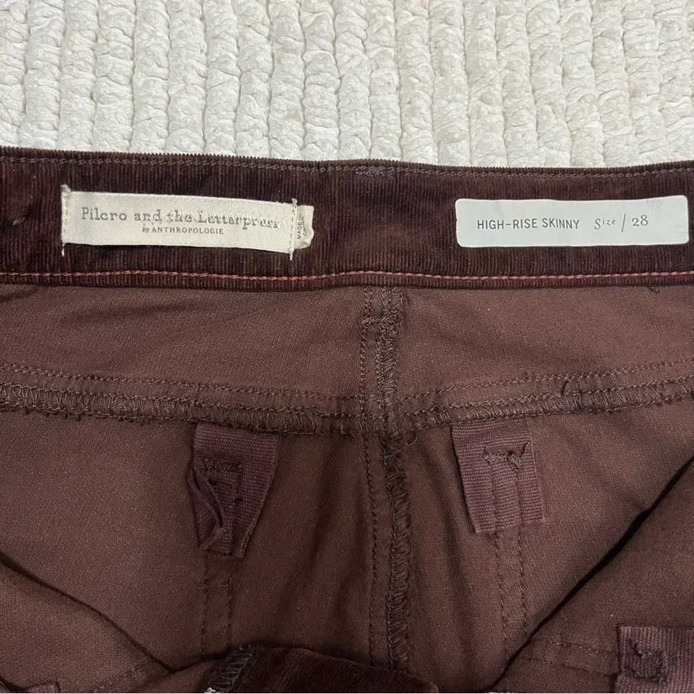 Anthropologie Brown High-Rise Skinny Corduroy Pants - Picture 10 of 16